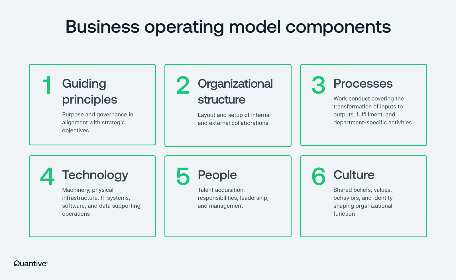 6 business operating model components