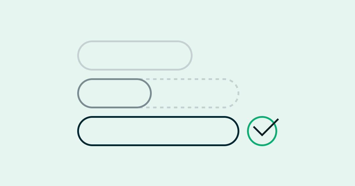 an illustration of sliding disks with check mark next to one disk illustrating how to Implement OKRs