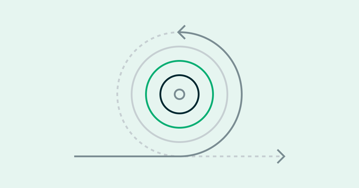 A looping circular illustration representing okr and agile