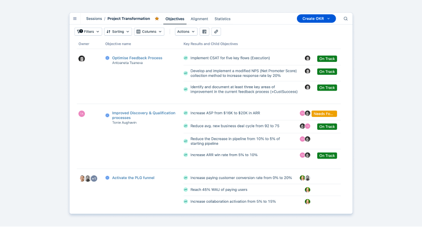 Set OKRs and KPIs with Quantive StrategyAI