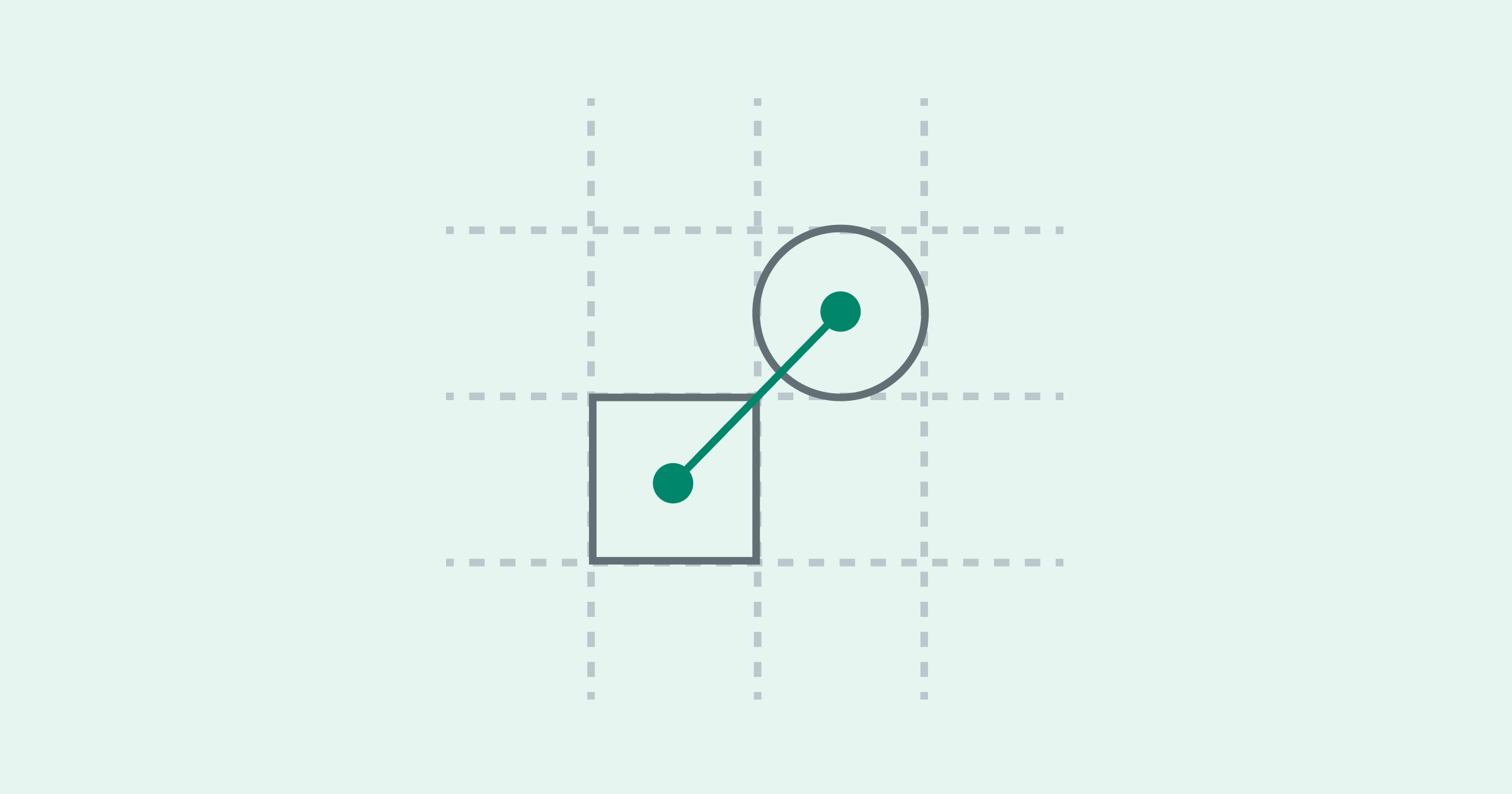 a grid illustration connecting a circle and square representing the strategic planning process