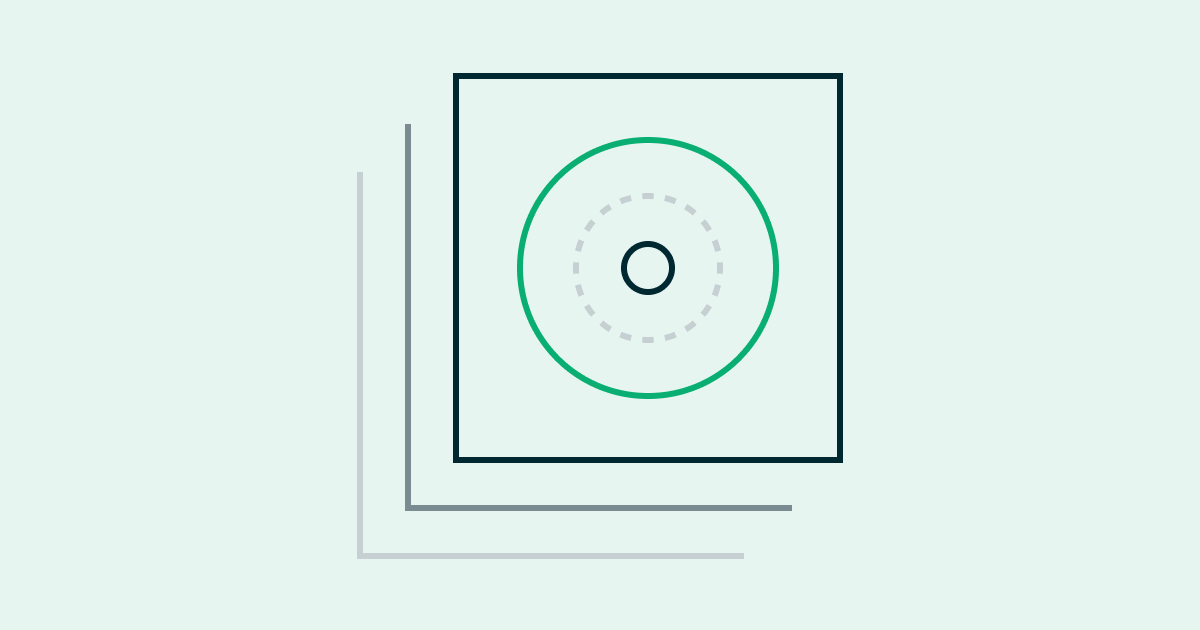 an illustration of a circle in a shifting square to represent an okr playbook