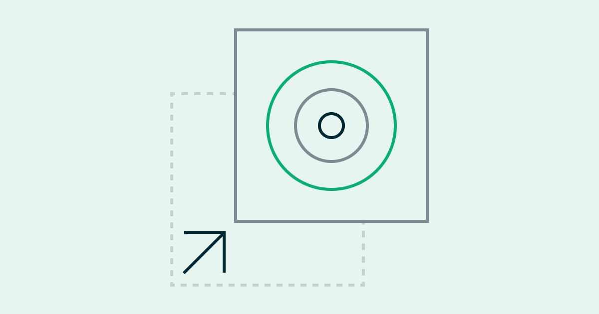 arrow pointing to circles around a bullseye to demonstrate 